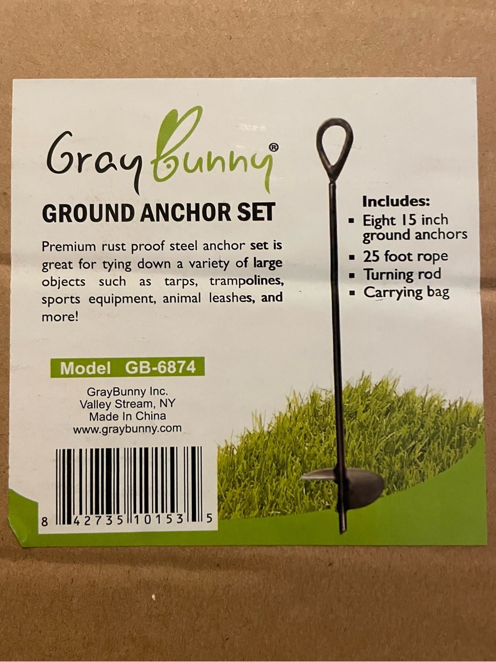 Gray Bunny Black Ground Anchor Set - GB-6874